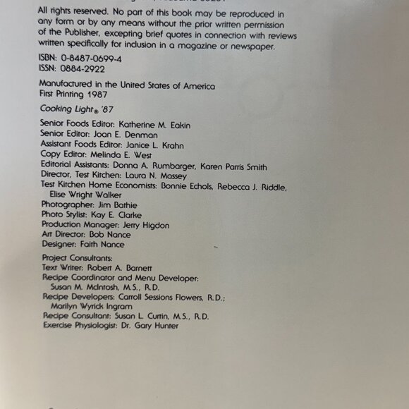 Southern Living Cookbook Vintage Cooking Light ’87 Southern Living EUC - Picture 6 of 7